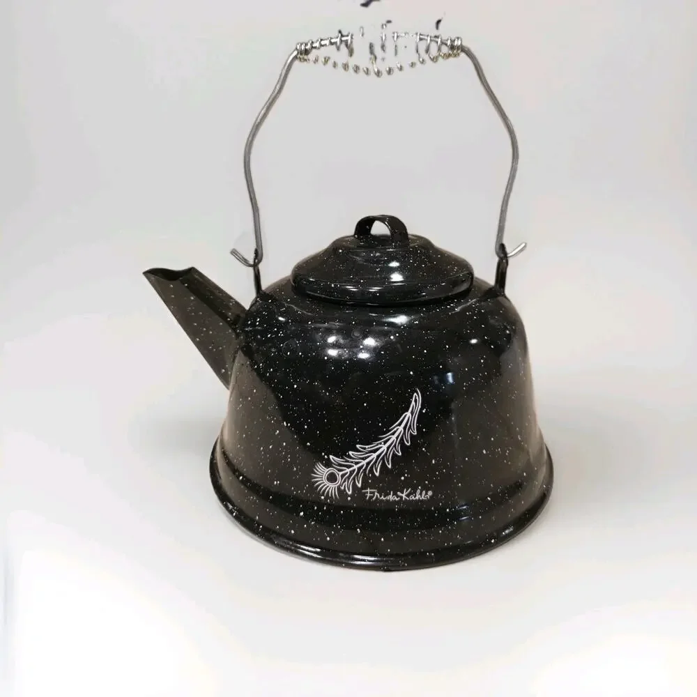 Frida Kahlo Tea Kettle Special Edition Enameled Steel With Lid Mexico 2.3L NoBox